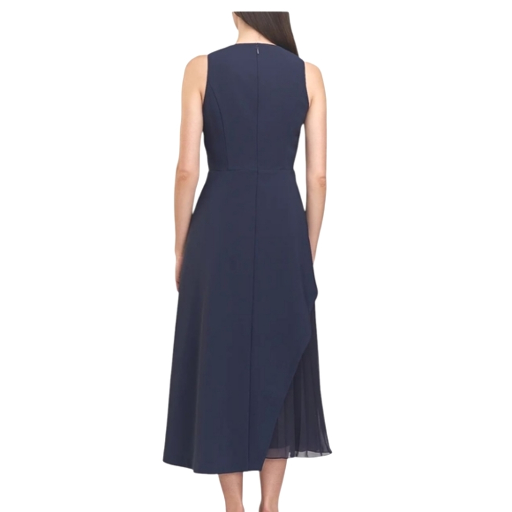 Kay Unger's Petra tea-length Navy Dress... Size 16 - Picture 2 of 10